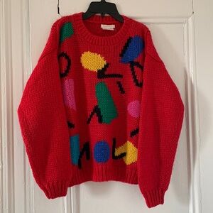 Vintage Geometric Intarsia Sweater